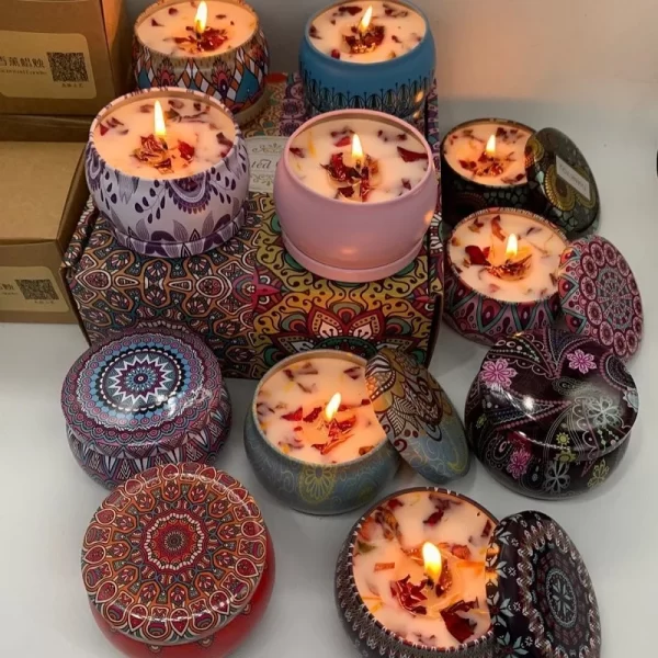 Velas Aromáticas em Lata Floral