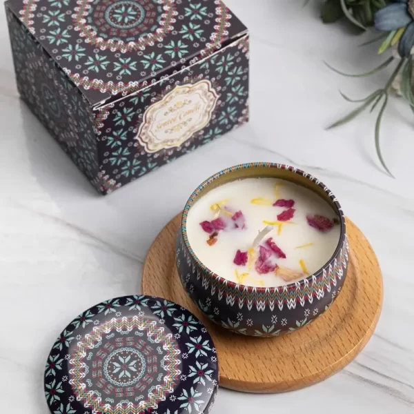 Velas Aromáticas em Lata Floral - Imagem 3