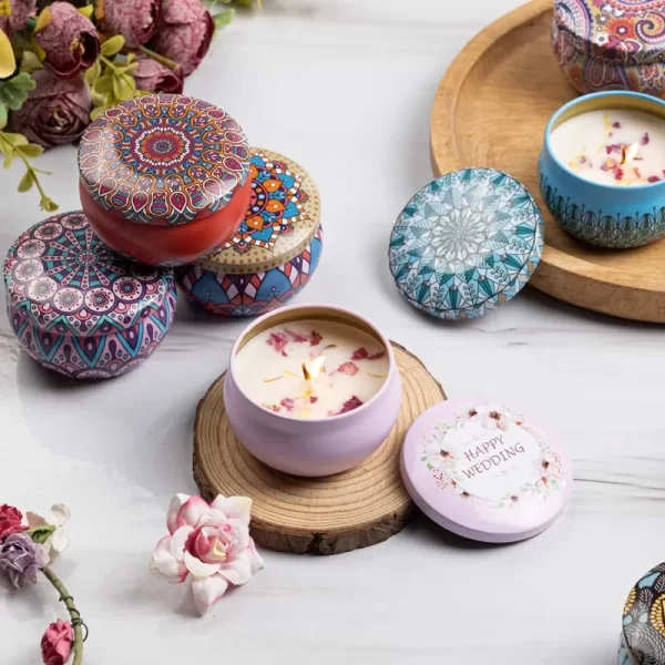 Velas Aromáticas em Lata Floral - Imagem 5