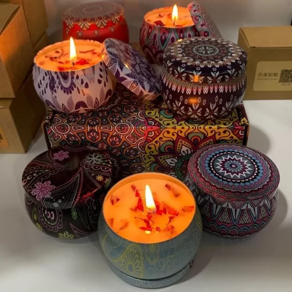 Velas Aromáticas em Lata Floral - Imagem 2