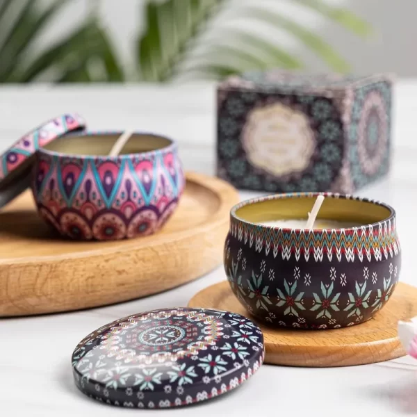 Velas Aromáticas em Lata Floral - Imagem 4